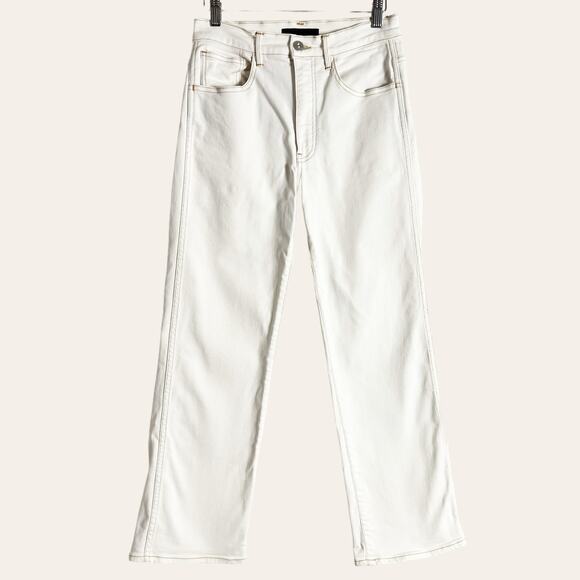 Anthropologie 3x1 Joni White Stitched High Rise Straight Leg Jeans Size 26 - Picture 6 of 12